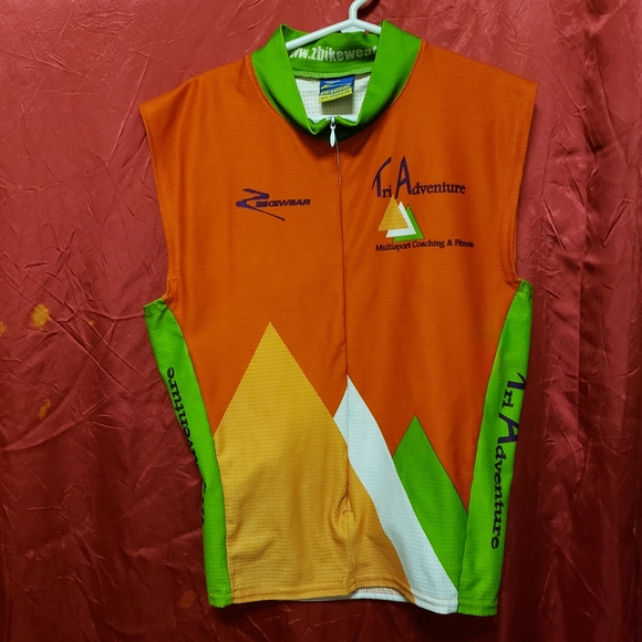 RARE VINTAGE Z-BIKEWEAR SLEEVLESS ZIP UP MESH BIKER TOP W/ZIP POCKET/S/EGPLC - Picture 1 of 9